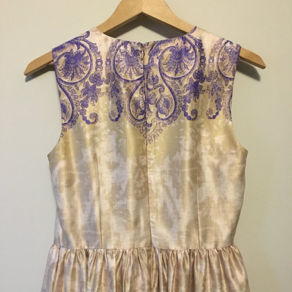 Prom Pink & Purple Satiny Damask Rococo A-Line Dress - Size 0 - Picture 8 of 16